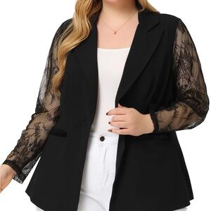 SKUE Curve Black Lace Long Sleeve Whimsigoth Cocktail Casual Blazer Size 0XL